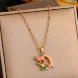 26 English Letters Enamel Elegant Sweet Necklace – Jewelry Gift Ideas — 14