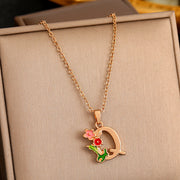 26 English Letters Enamel Elegant Sweet Necklace – Jewelry Gift Ideas — 14