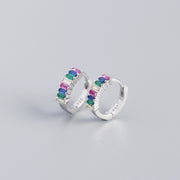 Women's Inlaid Cubic Zirconia Sterling Silver Stud – Gifts for Her — 5