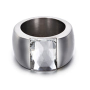 Simple Fashion Women's Steel Glass Titanium Steel Ring – Stylish Gifts — 9