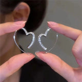 High-grade Heart-shaped Zircon Earrings Female – Gifts for Her — 6