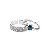 Couple's Sterling Silver Pair Versatile Glass Ring – Gifts for Couples — 2