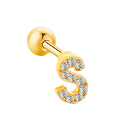 Inlaid Zircon 26 English Letters Ear Bone Stud – Meaningful Gifts — 15