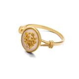 Women's White Shell Leaf Zircon Ring – Gifts for Her — 5
