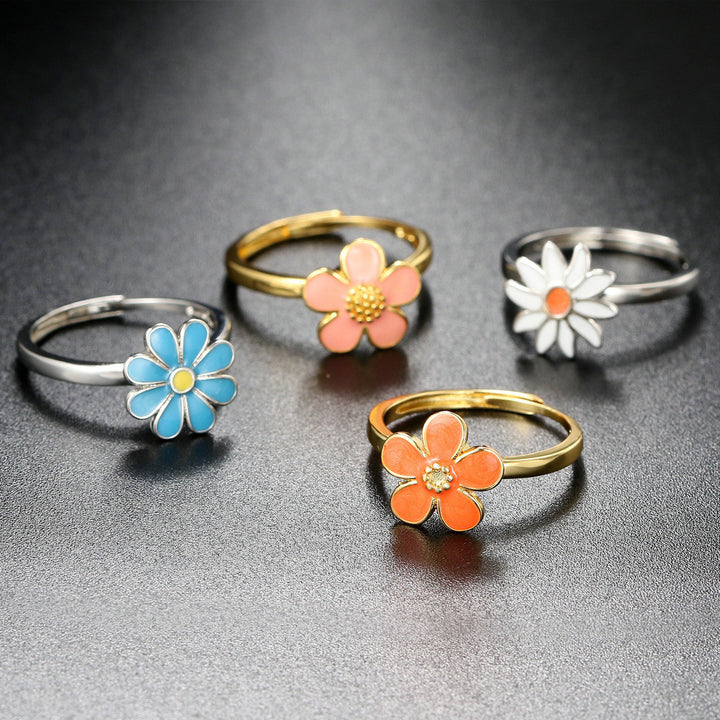 Creative Dripping Oil Flower Rotating Ring Women – Gifts for Her — 1