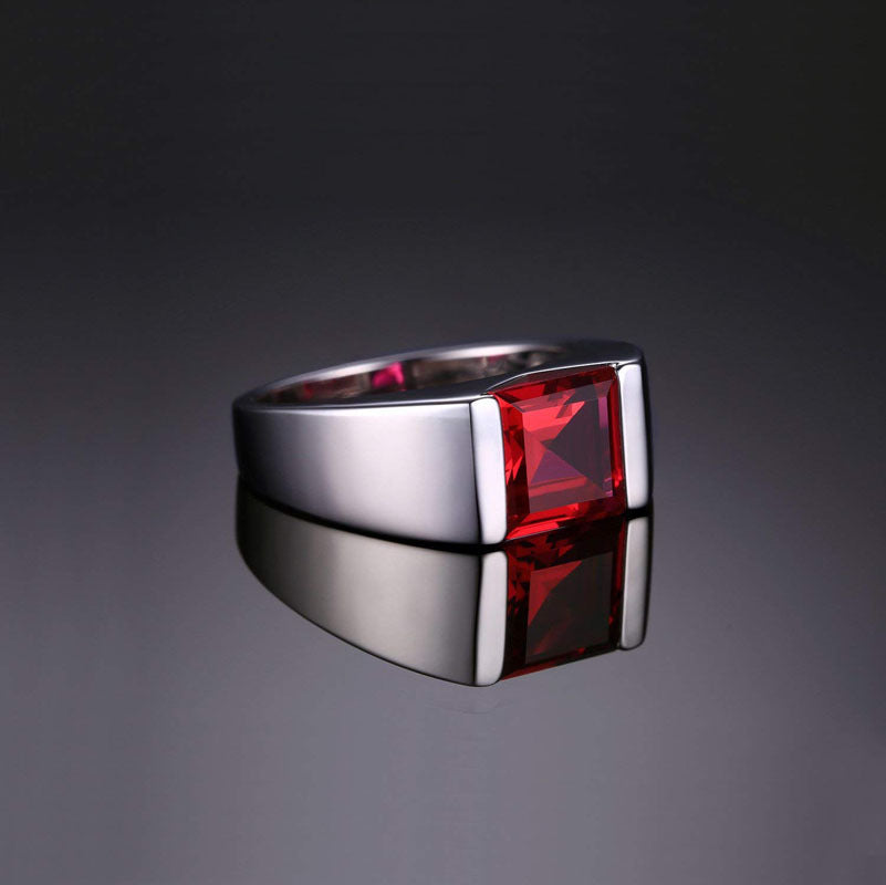 925 Sterling Silver Sapphire Emerald Men's Ring – Stylish Gifts — 1