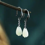 Silver Natural Hotan Magnolia Earrings – Stylish Gifts — 3