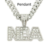 Square Diamond Patchwork Letter Pendant Necklace – Jewelry Gift Ideas — 3