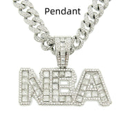 Square Diamond Patchwork Letter Pendant Necklace – Jewelry Gift Ideas — 3