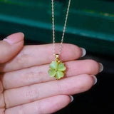 Rotating Green Four-leaf Clover Necklace – Jewelry Gift Ideas — 3