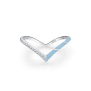 S925 Sterling Silver Fashion V-shaped Blue Enamel – Stylish Gifts — 11