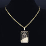 Retro Square Stainless Steel Gold Medal Necklace – Jewelry Gift Ideas — 7