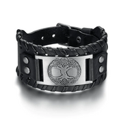 Beowulf Regalia Leather Buckle Arm Cuff With Metal Tree – Useful Gifts — 2