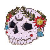 Skull Brooch Beautiful Flower Skull Badge – Jewelry Gift Ideas — 5