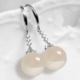 Elegant Silvering Earrings Female Chalcedony Green – Gifts for Her — 12