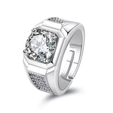 Men's Ring 925 Silver Mosanite Copper Plated Platinum – Gifts for Him — 6