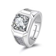 Men's Ring 925 Silver Mosanite Copper Plated Platinum – Gifts for Him — 6
