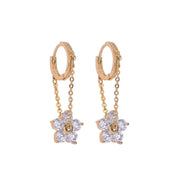 Women's Sterling Silver Zircon Sakura Flower Earrings – Gifts for Her — 6