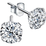 S925 White Stud Earrings With Diamonds Fashionable – Meaningful Gifts — 1