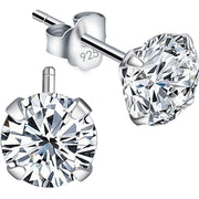 S925 White Stud Earrings With Diamonds Fashionable – Meaningful Gifts — 1