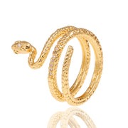 Copper Plated Genuine Gold Snake Shaped Diamond Ring – Stylish Gifts — 14