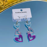 Colorful Love Hollow Acrylic Earrings – Gifts for Couples — 1