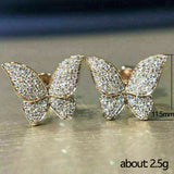 Fashionable Sweet Micro-set Zircon Butterfly Stud – Birthday Gifts — 3