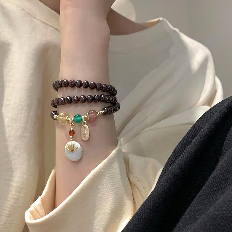 Women's Multi-loop Garnet Peace Clasp Bracelet – Jewelry Gift Ideas — 1