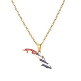Vintage Stainless Steel Drop Oil Map Pendant – Jewelry Gift Ideas — 5
