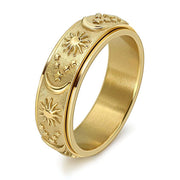 European And American Star Moon Titanium Steel Ring – Thoughtful Gifts — 9