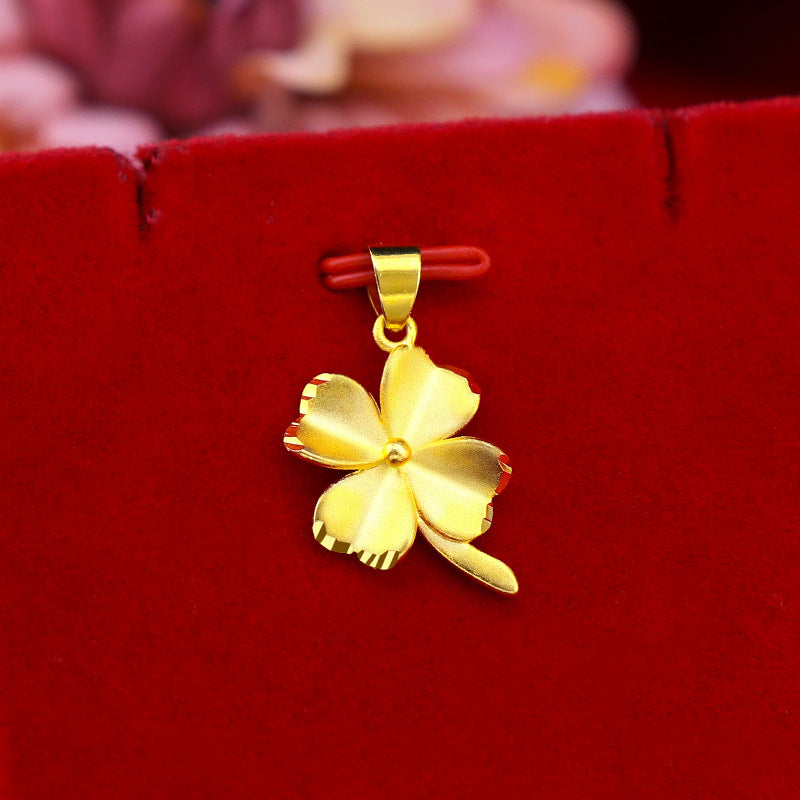 Gold Pendant Simple Grass Necklace – Jewelry Gift Ideas — 1