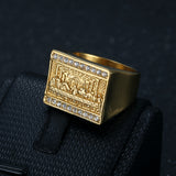 Titanium Steel Gold Plated Men's Ring – Gifts for Him — 1