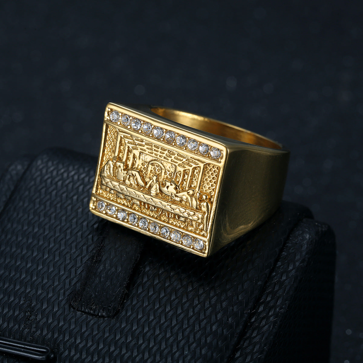 Titanium Steel Gold Plated Men's Ring – Gifts for Him — 1
