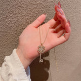 Micropaved Real Gold Plated Zircon Flower Key – Jewelry Gift Ideas — 2