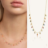 Colored Gemstone S925 Silver Small Skirt Necklace – Jewelry Gift Ideas — 5