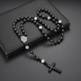 Volcanic Rock Haematite Cross Necklace – Jewelry Gift Ideas — 7