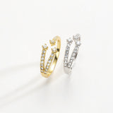Diamond-embedded Open Ring Electroplated Zircon – Everyday Gifts — 6