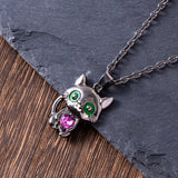 Black Cat Necklace Red Blue Purple White Heart – Jewelry Gift Ideas — 6