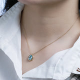Silver Vintage Sky Blue Topaz Necklace Clavicle – Jewelry Gift Ideas — 1