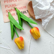 S925 Silver Long Tulip Flower Girl Earrings – Gifts for Kids — 5