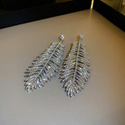 Women's Studded Leaf Feather Earrings – Gifts for Her — 4