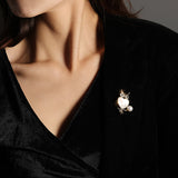 Natural Pearl Copper Zircon Owl Brooch – Jewelry Gift Ideas — 6