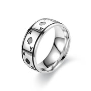 Lucky Of Spades Titanium Steel Ring Magic Playing – Unique Gift Ideas — 5