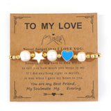 Copper Oil Drop Peach Heart Couple Bracelet – Gifts for Couples — 2