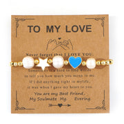 Copper Oil Drop Peach Heart Couple Bracelet – Gifts for Couples — 2