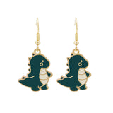 Cute Cool Summer Green Dinosaur Cartoon Earrings – Gift Ideas — 4
