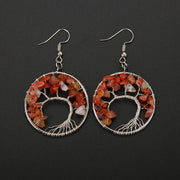 Hand Wrapped Curved Natural Gravel Colorful Earrings – Stylish Gifts — 5