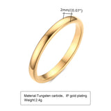 Glossy Plain Circle Tungsten Steel Couple Rings – Gifts for Her — 5