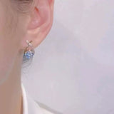 Women's Fashion Silver Pin Cross Zirconia Earrings – Stylish Gifts — 1
