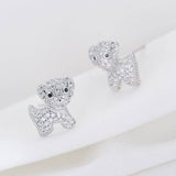 Women's Temperament Cute Dog Shape Diamond Stud – Gifts for Her — 5